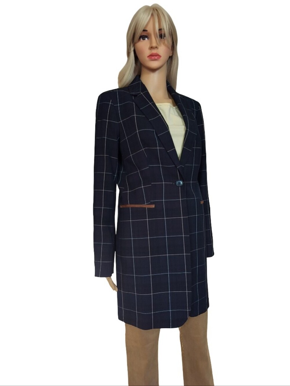 Tommy Hilfiger Single Breasted Navy Blue With Stripes Blazer Size 6 NWT